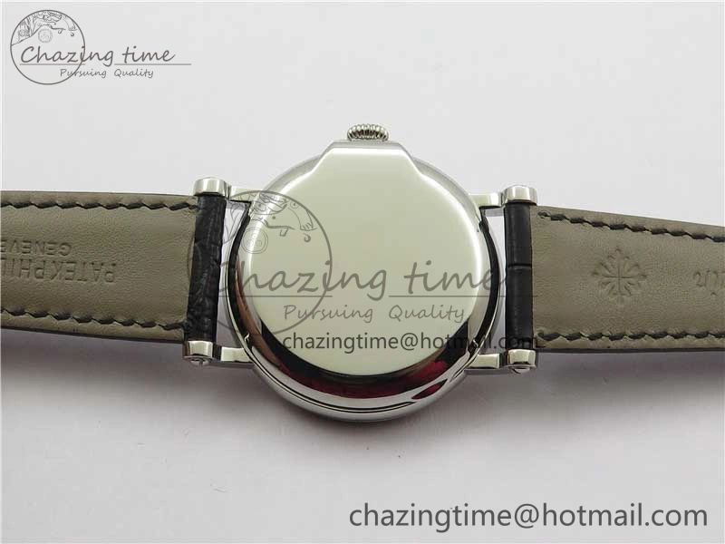 Calatrava 5153 SS ZF 1:1 Best Edition White Dial on Black Leather Strap A324CS Lightweight 8883