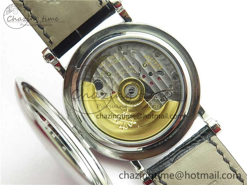 Calatrava 5153 SS ZF 1:1 Best Edition White Dial on Black Leather Strap A324CS Lightweight 8883