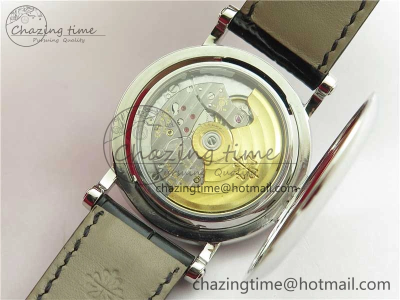 Calatrava 5153 SS ZF 1:1 Best Edition White Dial on Black Leather Strap A324CS Lightweight 8883