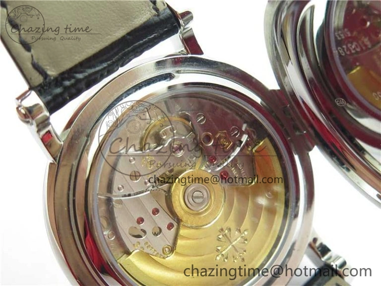 Calatrava 5153 SS ZF 1:1 Best Edition White Dial on Black Leather Strap A324CS Lightweight 8883