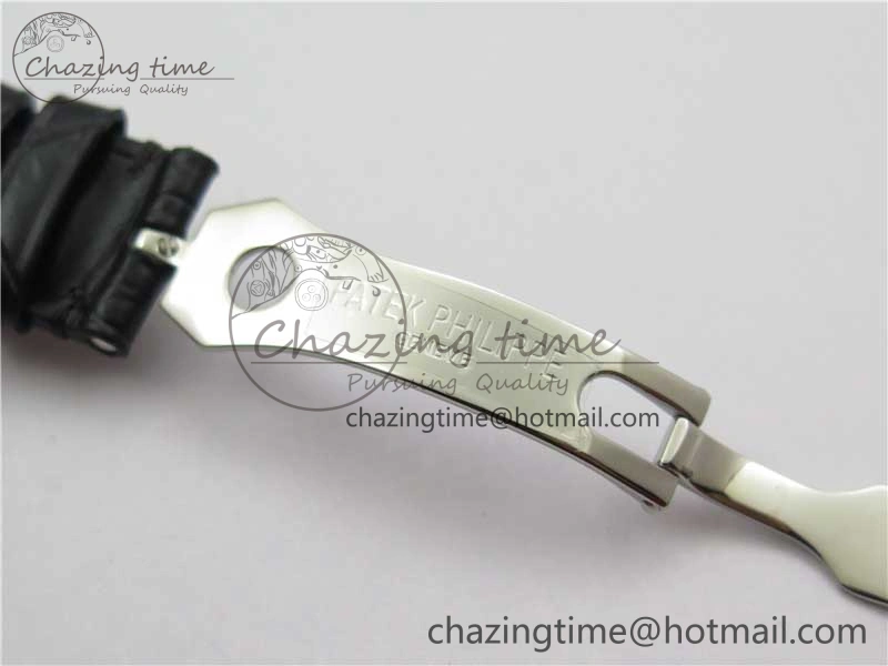 Calatrava 5153 SS ZF 1:1 Best Edition White Dial on Black Leather Strap A324CS Lightweight 8883