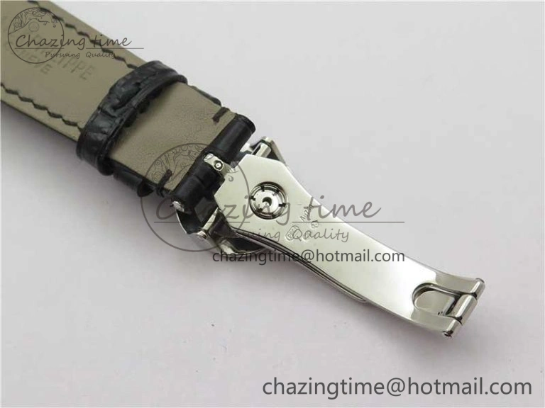 Calatrava 5153 SS ZF 1:1 Best Edition White Dial on Black Leather Strap A324CS Lightweight 8883