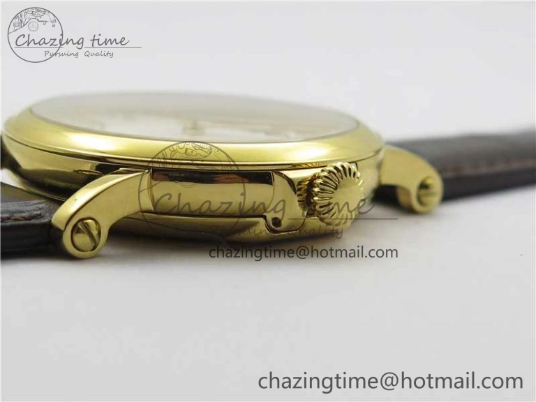 Affordable Calatrava 5153 YG ZF 1:1 Best Edition White Dial on Brown Leather Strap A324CS 8881