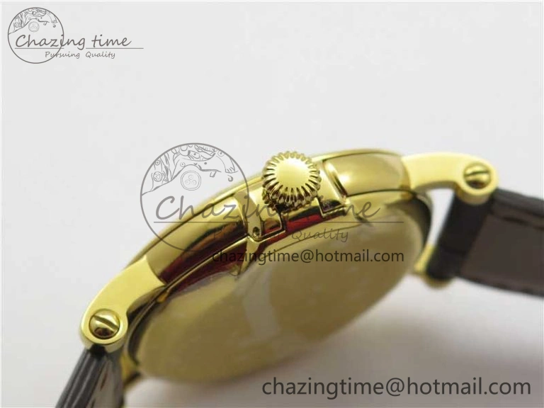 Affordable Calatrava 5153 YG ZF 1:1 Best Edition White Dial on Brown Leather Strap A324CS 8881