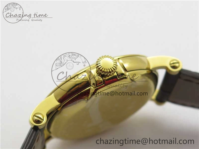 Affordable Calatrava 5153 YG ZF 1:1 Best Edition White Dial on Brown Leather Strap A324CS 8881