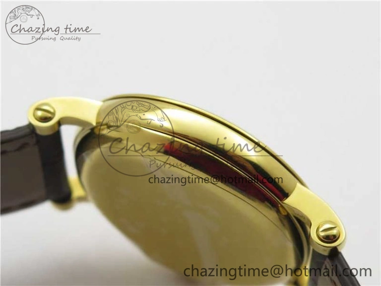 Affordable Calatrava 5153 YG ZF 1:1 Best Edition White Dial on Brown Leather Strap A324CS 8881
