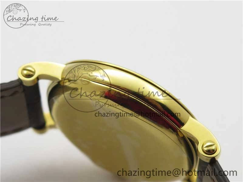 Affordable Calatrava 5153 YG ZF 1:1 Best Edition White Dial on Brown Leather Strap A324CS 8881