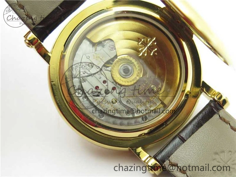Affordable Calatrava 5153 YG ZF 1:1 Best Edition White Dial on Brown Leather Strap A324CS 8881