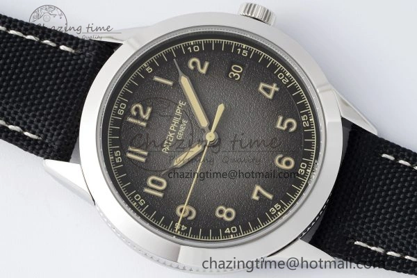 Stylish Calatrava 5226G SS HKF 1:1 Best Edition Gray Rock Dial on Black Nylon Strap 330CS 8823