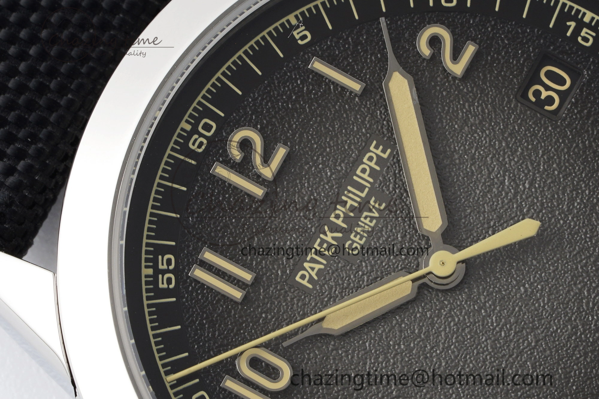 Stylish Calatrava 5226G SS HKF 1:1 Best Edition Gray Rock Dial on Black Nylon Strap 330CS 8823
