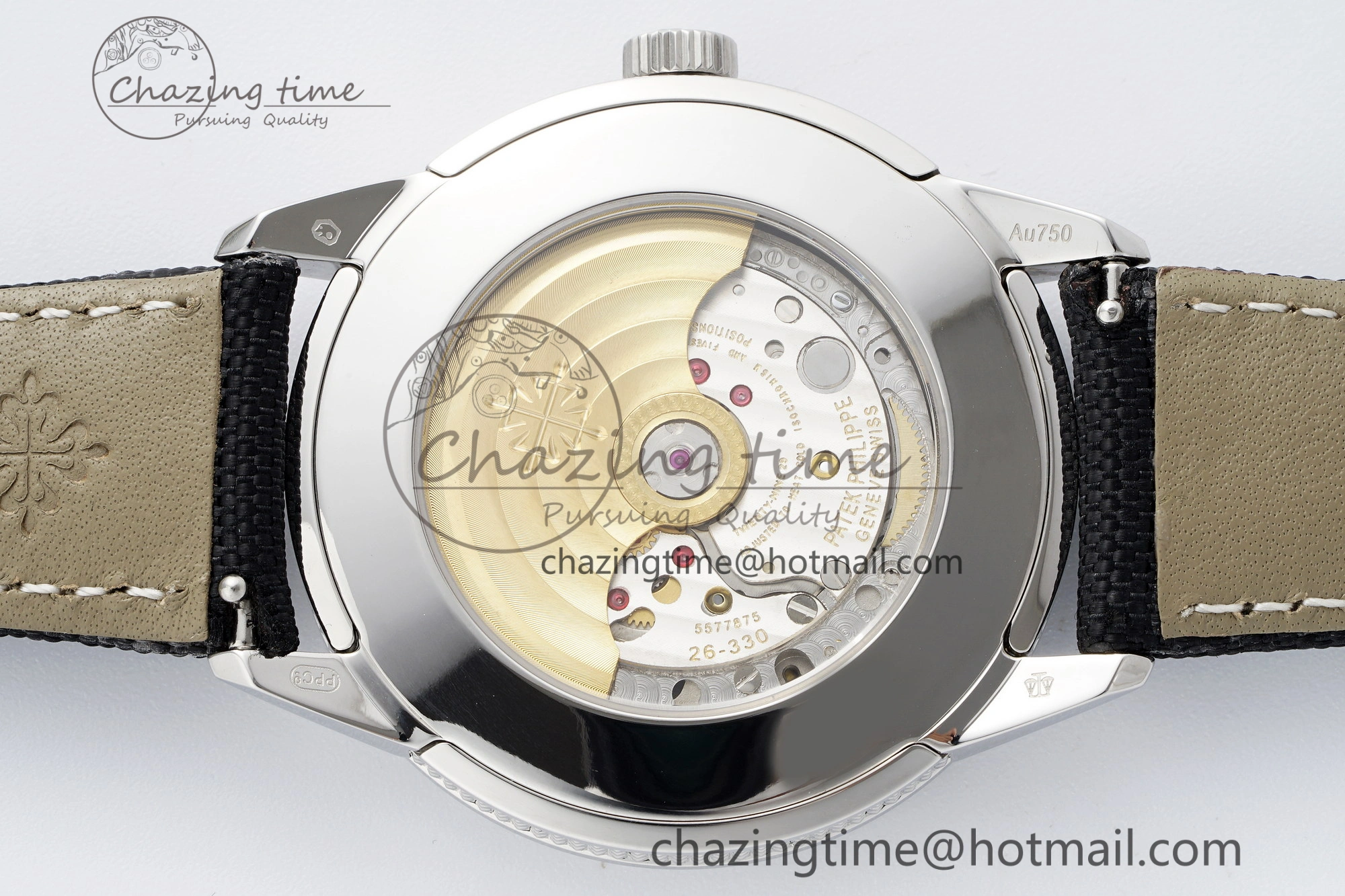 Stylish Calatrava 5226G SS HKF 1:1 Best Edition Gray Rock Dial on Black Nylon Strap 330CS 8823