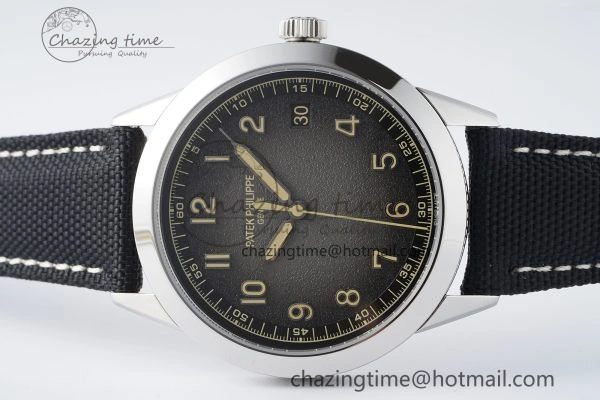 Stylish Calatrava 5226G SS HKF 1:1 Best Edition Gray Rock Dial on Black Nylon Strap 330CS 8823