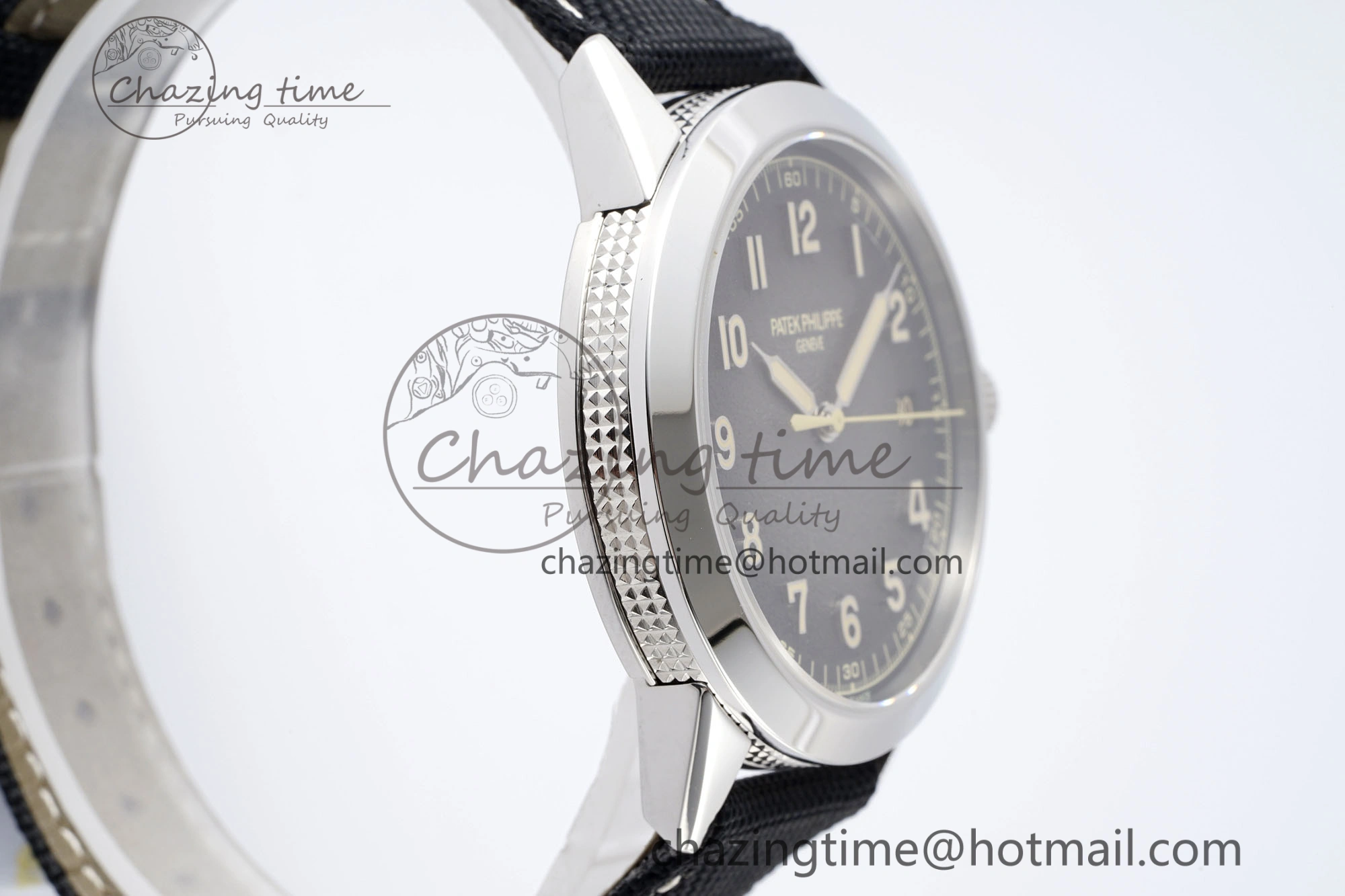Stylish Calatrava 5226G SS HKF 1:1 Best Edition Gray Rock Dial on Black Nylon Strap 330CS 8823