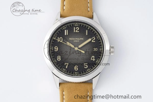 Calatrava 5226G SS HKF 1:1 Best Edition Gray Rock Dial on Brown Leather Strap 330CS Seasonal 8821