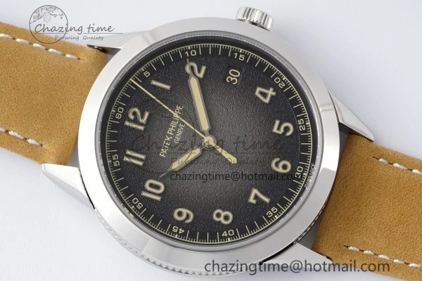 Calatrava 5226G SS HKF 1:1 Best Edition Gray Rock Dial on Brown Leather Strap 330CS Seasonal 8821