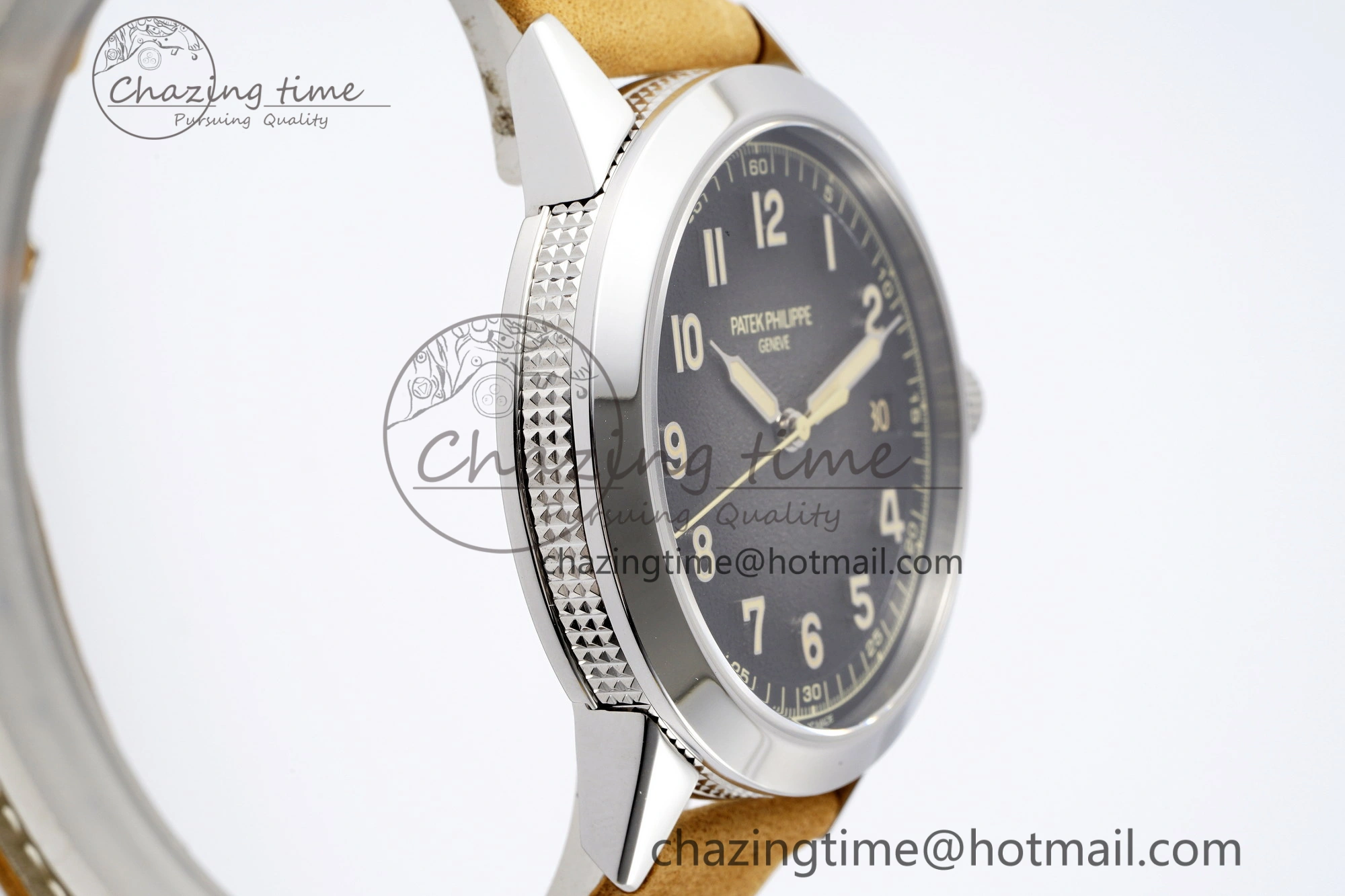 Calatrava 5226G SS HKF 1:1 Best Edition Gray Rock Dial on Brown Leather Strap 330CS Seasonal 8821