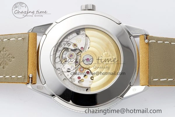 Calatrava 5226G SS HKF 1:1 Best Edition Gray Rock Dial on Brown Leather Strap 330CS Seasonal 8821