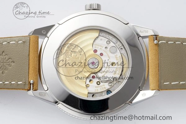 Calatrava 5226G SS HKF 1:1 Best Edition Gray Rock Dial on Brown Leather Strap 330CS Seasonal 8821