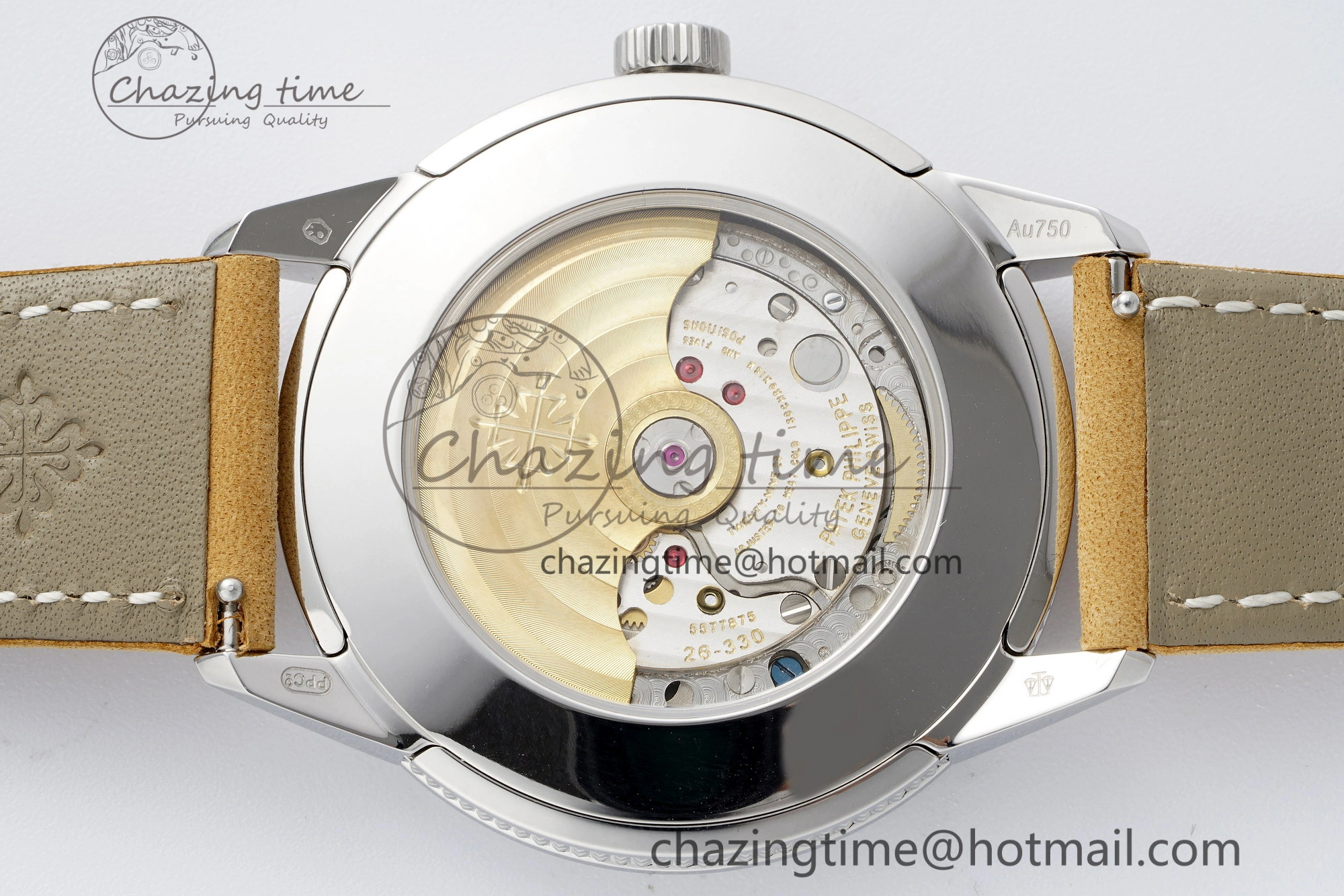 Calatrava 5226G SS HKF 1:1 Best Edition Gray Rock Dial on Brown Leather Strap 330CS Seasonal 8821