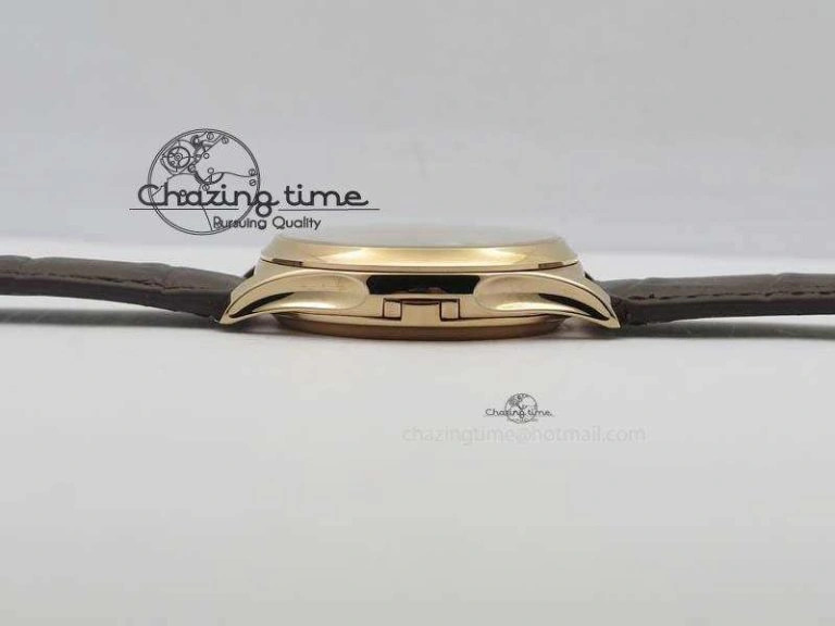 WeatherProof Calatrava 5227 RG Bp-Maker Black Dial On Brown Leather Strap MIYOTA 9015 PP324CS 9065