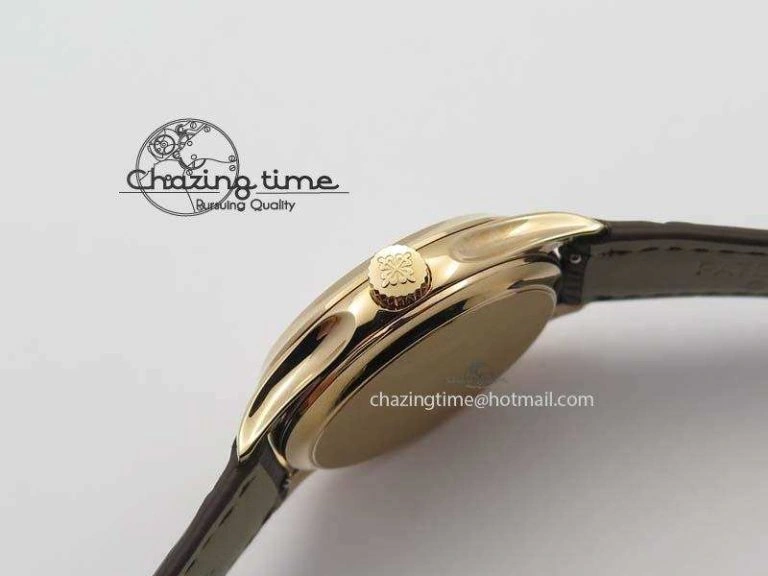 WeatherProof Calatrava 5227 RG Bp-Maker Black Dial On Brown Leather Strap MIYOTA 9015 PP324CS 9065