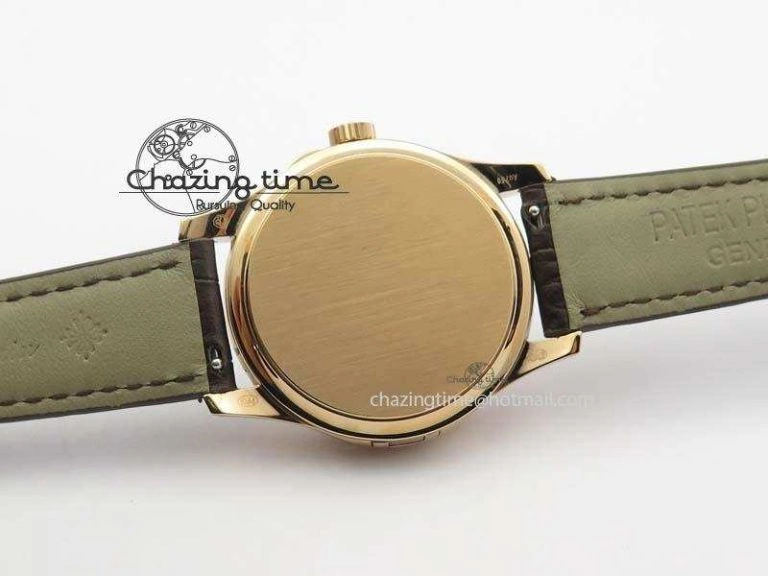 WeatherProof Calatrava 5227 RG Bp-Maker Black Dial On Brown Leather Strap MIYOTA 9015 PP324CS 9065