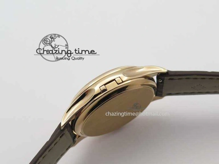 Stretchable Calatrava 5227 RG Bp-Maker White Dial On Brown Leather Strap MIYOTA 9015 PP324CS 9067