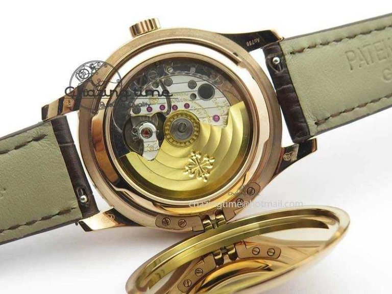 Stretchable Calatrava 5227 RG Bp-Maker White Dial On Brown Leather Strap MIYOTA 9015 PP324CS 9067