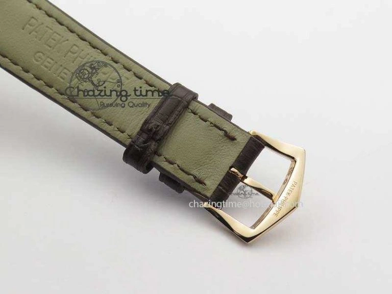 Stretchable Calatrava 5227 RG Bp-Maker White Dial On Brown Leather Strap MIYOTA 9015 PP324CS 9067