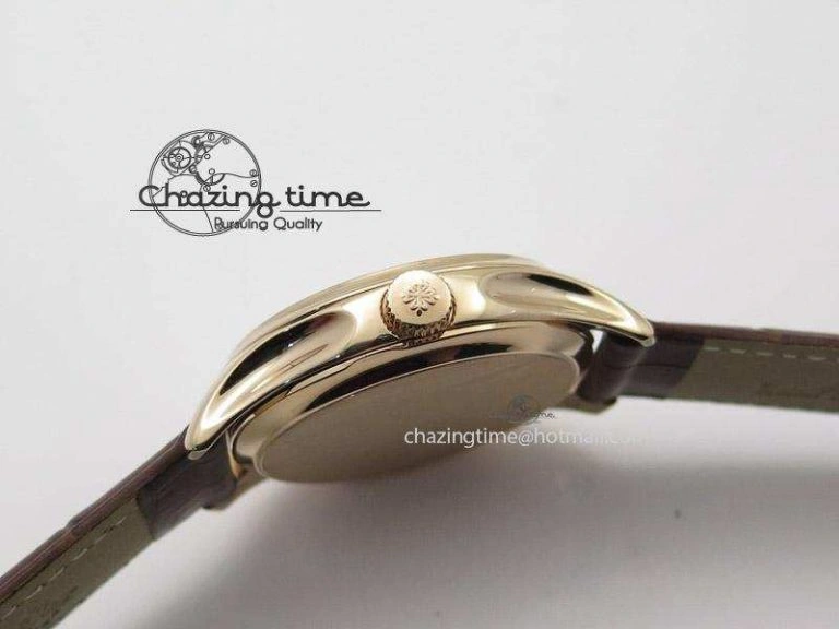 WellDesigned Calatrava 5227 RG White Dial on Brown Leather Strap A 9102