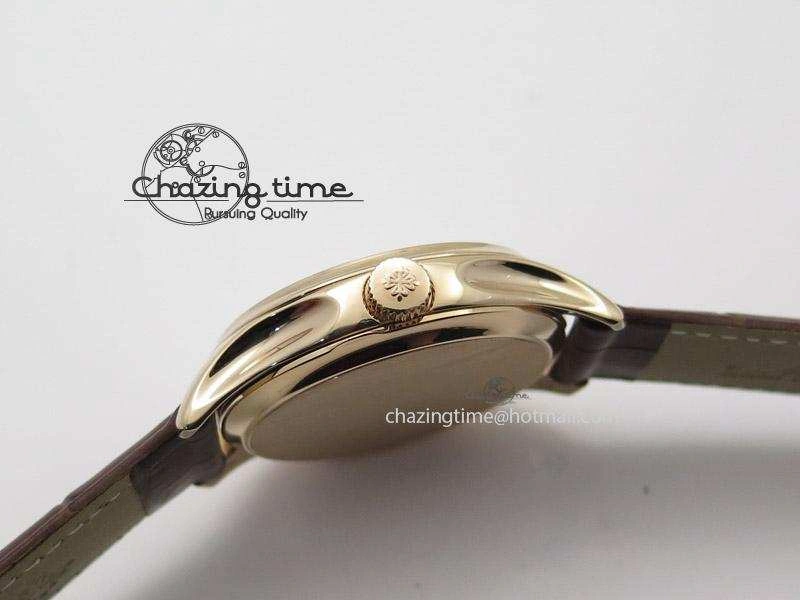 WellDesigned Calatrava 5227 RG White Dial on Brown Leather Strap A 9102