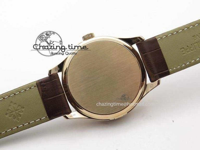 WellDesigned Calatrava 5227 RG White Dial on Brown Leather Strap A 9102