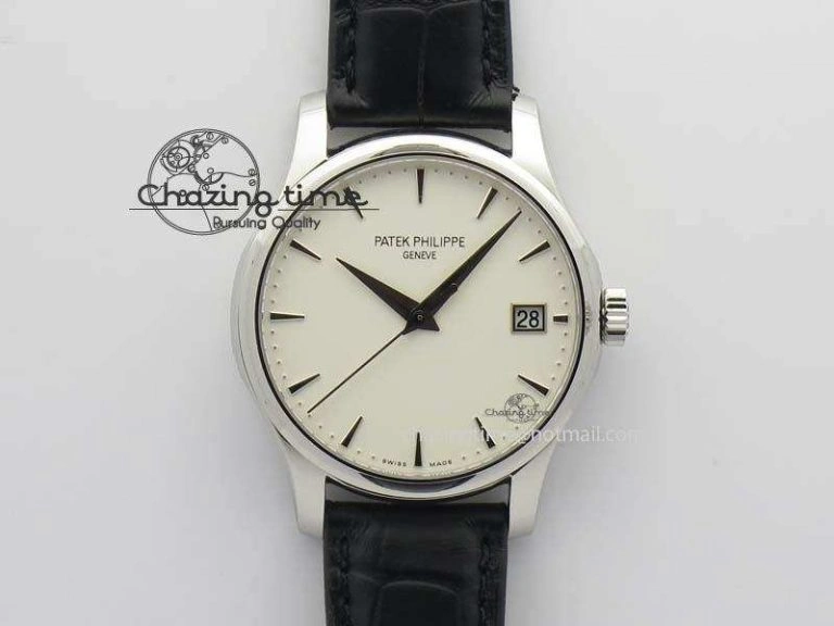 Calatrava 5227 SS Bp-Maker White Dial On Black Leather Strap MIYOTA 9015 PP324CS TechFriendly 9066