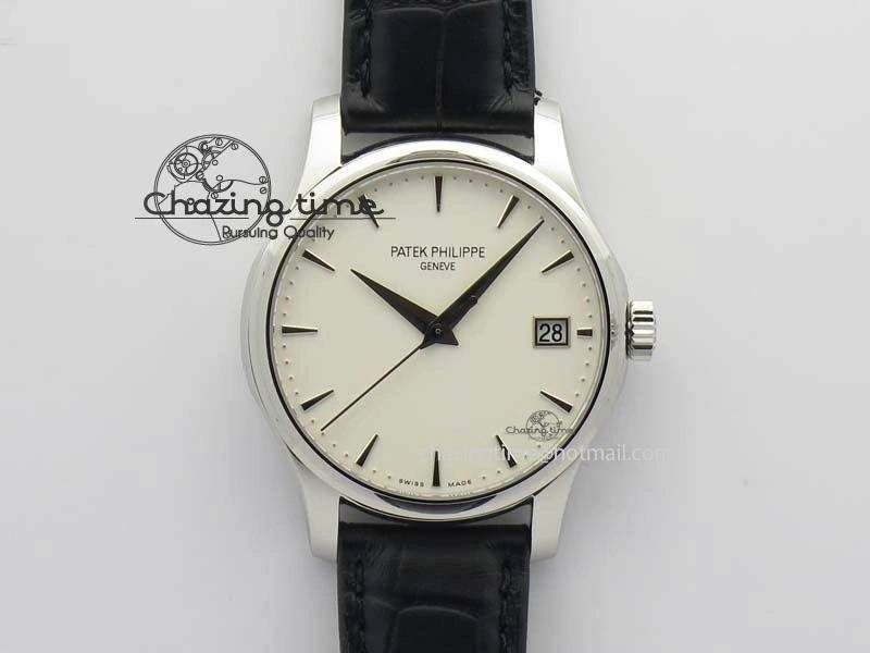 Calatrava 5227 SS Bp-Maker White Dial On Black Leather Strap MIYOTA 9015 PP324CS TechFriendly 9066