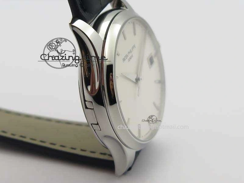 Calatrava 5227 SS Bp-Maker White Dial On Black Leather Strap MIYOTA 9015 PP324CS TechFriendly 9066