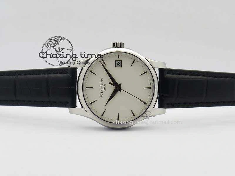 Calatrava 5227 SS Bp-Maker White Dial On Black Leather Strap MIYOTA 9015 PP324CS TechFriendly 9066