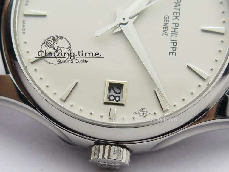 Calatrava 5227 SS Bp-Maker White Dial On Black Leather Strap MIYOTA 9015 PP324CS TechFriendly 9066