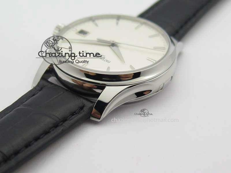 Calatrava 5227 SS Bp-Maker White Dial On Black Leather Strap MIYOTA 9015 PP324CS TechFriendly 9066