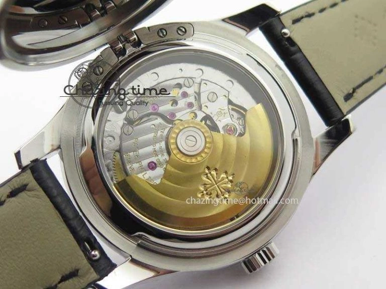 Calatrava 5227 SS Bp-Maker White Dial On Black Leather Strap MIYOTA 9015 PP324CS TechFriendly 9066