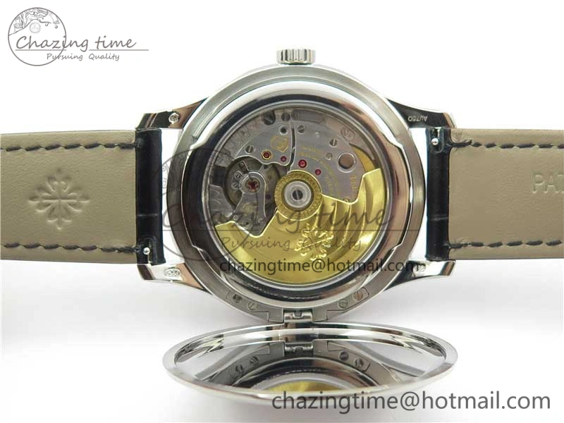 UrbanChic Calatrava 5227 SS ZF 1:1 Best Edition Ivory Dial on Black Leather Strap 324CS 8969