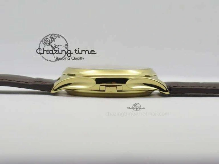 Calatrava 5227 YG Bp-Maker Black Dial On Brown Leather Strap MIYOTA 9015 PP324CS Durable 9063