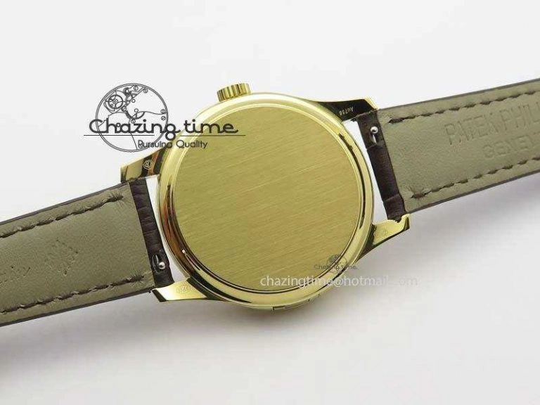 Calatrava 5227 YG Bp-Maker Black Dial On Brown Leather Strap MIYOTA 9015 PP324CS Durable 9063