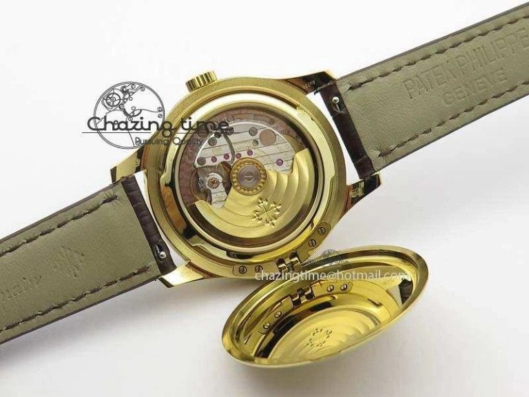 Calatrava 5227 YG Bp-Maker White Dial On Brown Leather Strap MIYOTA 9015 PP324CS Durable 9064