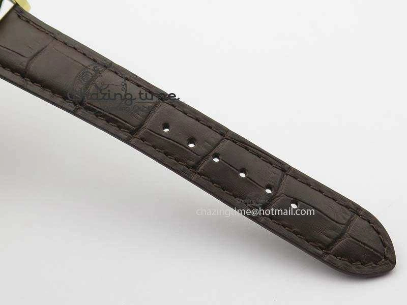 Calatrava 5227 YG Bp-Maker White Dial On Brown Leather Strap MIYOTA 9015 PP324CS Durable 9064