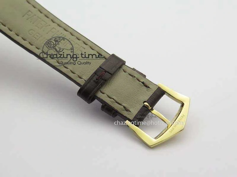 Calatrava 5227 YG Bp-Maker White Dial On Brown Leather Strap MIYOTA 9015 PP324CS Durable 9064