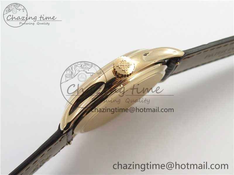 Calatrava 5227R RG ZF 1:1 Best Edition Ivory Dial on Brown Leather Strap A324CS Effortless 8968