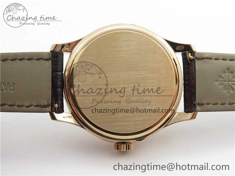 Calatrava 5227R RG ZF 1:1 Best Edition Ivory Dial on Brown Leather Strap A324CS Effortless 8968
