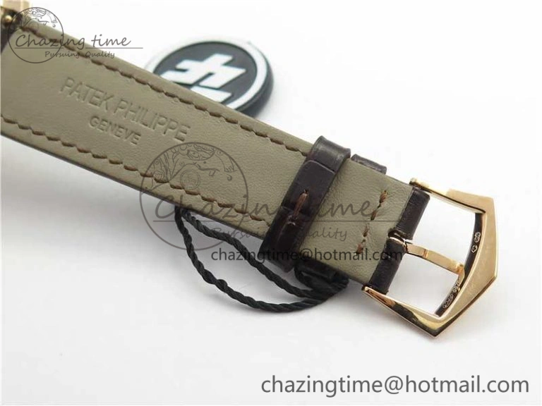 Calatrava 5227R RG ZF 1:1 Best Edition Ivory Dial on Brown Leather Strap A324CS Effortless 8968