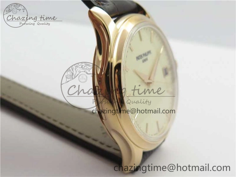 Calatrava 5227R RG ZF 1:1 Best Edition Ivory Dial on Brown Leather Strap A324CS Effortless 8968