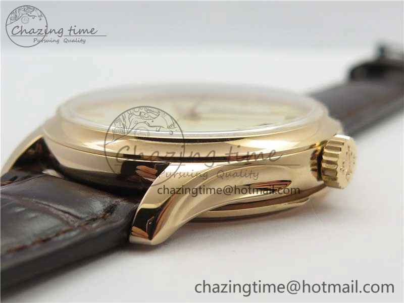 Calatrava 5227R RG ZF 1:1 Best Edition Ivory Dial on Brown Leather Strap A324CS Effortless 8968